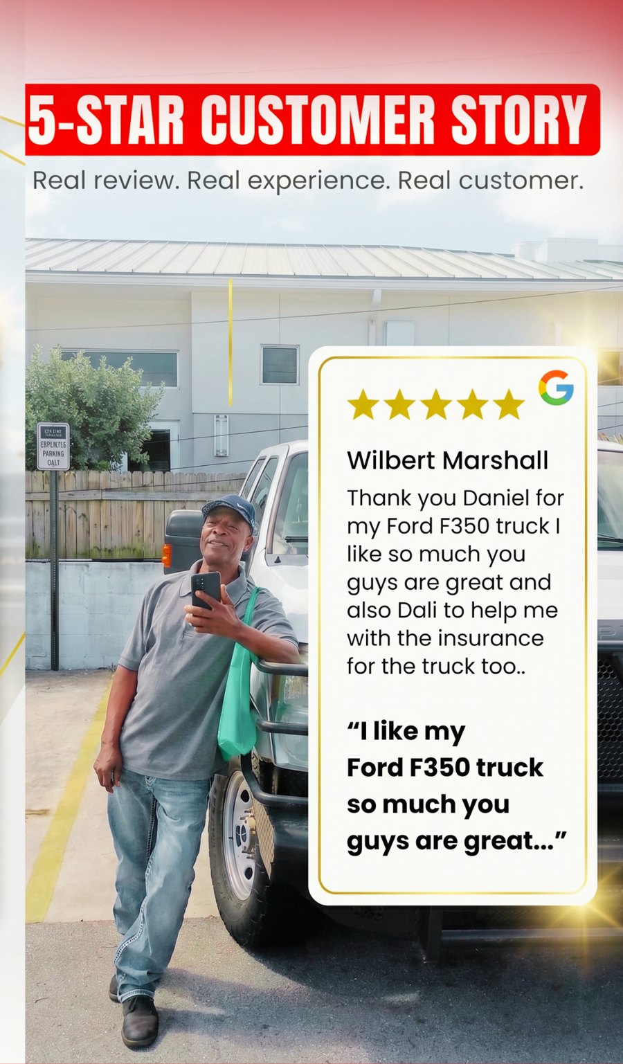 Wilbert Marshall with his truck